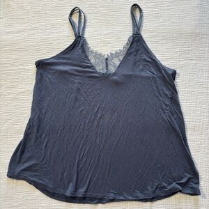 Tahari Dark Gray Camisole with Lace Trim